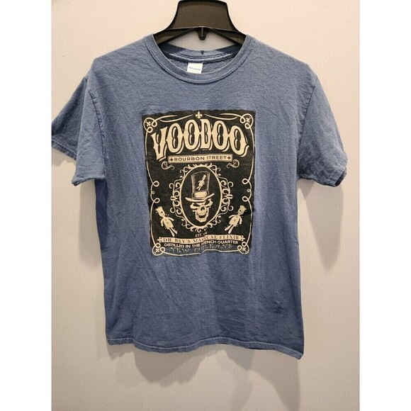 VooDoo Bourbon Street Graphic T Shirt Sz M 100% Cotton Short Sleeve, Pre Loved - Picture 1 of 6